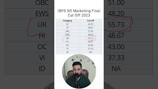 IBPS SO Marketing Final Cutoff ibpssomarketing ibpssomarketingofficer [upl. by Arteid]