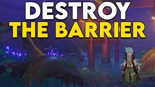 How to destroy the barrier near Konda Village in Genshin Impact  Sacrificial Offering quest guide [upl. by Freiman]