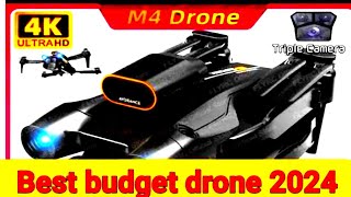 New M4 RC Drone 4K Professinal With Wide Angle Triple HD Camera 2024 Best Drone camera [upl. by Blancha]