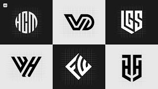 Easy Grid Logo Design Process On Same Lines  Adobe Illustrator Tutorial [upl. by Malvino635]