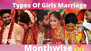 Types of girls marriage monthwise 💑 monthwise marriage types of girls monthwisemonthwise [upl. by Atnoled908]