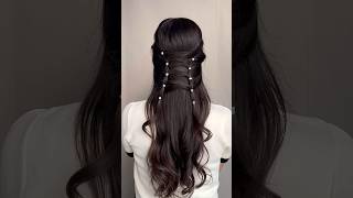 Cute easy hairstyles for medium long hair 🤍✨ hairstyles hairtok hair explorepage shorts [upl. by Nylzor276]