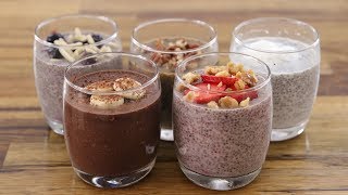 Chia Pudding – 5 Easy amp Healthy Recipes [upl. by Ainoloppa]