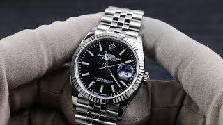 Rolex Datejust 36 126234 Black Dial Jubilee Unboxing amp Presentation [upl. by Ahcatan]