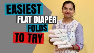 Top 5 Flat Cloth Diaper Folds  Cloth diapering for beginners [upl. by Atneuqal12]