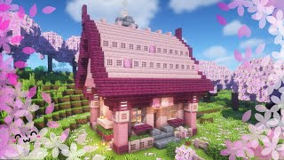 Cherry Blossom House  Minecraft build Tutotrial [upl. by Sharman218]