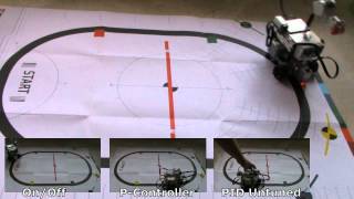 Mindstorms Line Following Using Different Controllers Comparative [upl. by Rotman]