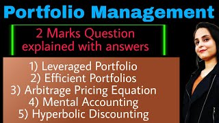 leveraged portfolio  hyperbolic discounting  mental accounting  arbitrage pricing equation  mcom [upl. by Yelsiap]