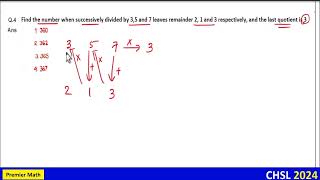 Find the number when successively divided by 35 and 7 leaves remainder 2 1 and 3 respectively and [upl. by Frangos238]