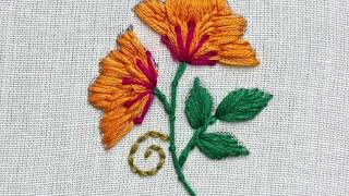 Flower embroidery tutorial  easy flower embroidery  embroidery designs for beginners embroidered [upl. by Atnauq]