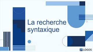 EXPERTS  Recherche syntaxique [upl. by Strain961]