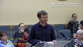 Missoula City Council Meeting Apr 22 2024 [upl. by Melita]