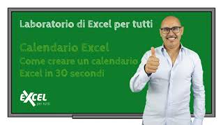 Esercizi Excel  Come creare un calendario Excel in 30 secondi [upl. by Brothers664]