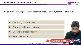 NEET PG 2018 Recall Question  Nitric Oxide  Mechanism of Action  Biochemistry [upl. by Brenda]