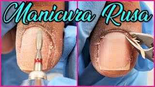 manicura rusa paso a paso combinada  Russian manicure step by step  manicura en seco [upl. by Areek300]