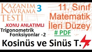 Kosinüs ve Sinüs Teoremi  Trigonometrik Fonksiyonlar 2  11 Sınıf İleri Düzey MEB Kazanım Testi 3 [upl. by Sucramd806]