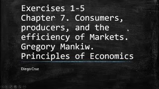 Chapter 7 Exercises 15 Consumers producers and the efficiency of Markets [upl. by Cumings]