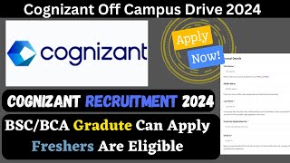 Cognizant Recruitment 2024  Cognizant Off Campus Drive  Job Updates For Freshers [upl. by Socrates]