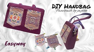 DIY Easyway handmade handbag懒人制作过程手提包 [upl. by Eekaz]