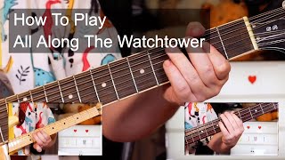 All Along The Watchtower Jimi Hendrix Guitar amp Bass Lesson [upl. by Enileme]