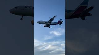 Eurowings A319 Landing at Hamburg Airport hamburgairport aviation airbus planespotting landing [upl. by Gredel947]