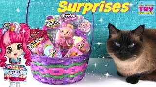 Shopkins Easter Basket Surprise Toy Opening  Egg Magnet Collector Cards  PSToyReviews [upl. by Irdua118]