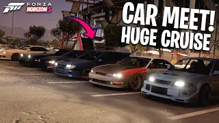 We FINALLY had a HUGE CAR MEET  CRUISE around the NEW MAP  Forza Horizon 5 [upl. by Gothar]