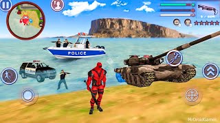 Deadpool Rope Hero Vice Town City  Fun at Miami Beach  Android Gameplay [upl. by Onitnevuj]