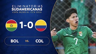 BOLIVIA vs COLOMBIA 10  RESUMEN  ELIMINATORIAS SUDAMERICANAS  FECHA 9 [upl. by Ecaj]