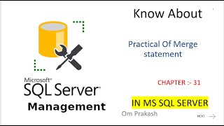 MERGE Statement in SQL Server chapter 31 [upl. by Melamie]