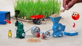 Tractor making wheat to fluor A to Z process science projectdiy tractor home made flour mill machin [upl. by Cacia537]