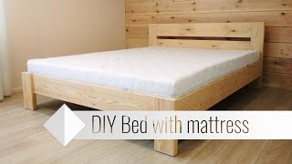 DIY Solid Wood Bed with quotmemory foamquot mattress [upl. by Assyl]