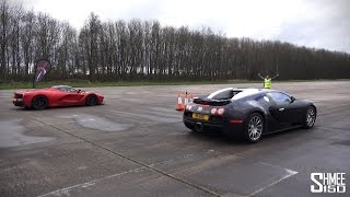 DRAG RACE LaFerrari vs Bugatti Veyron  Vmax Stealth [upl. by Luciano]