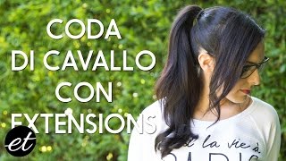 TUTORIAL CAPELLI CODA DI CAVALLO CON LE EXTENSIONS A CLIP  ElenaTee [upl. by Eiznil]