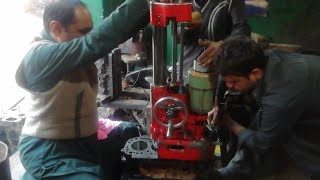 Cylinder Boring Machine  How to rebore and honing head cylinder [upl. by Aleek192]