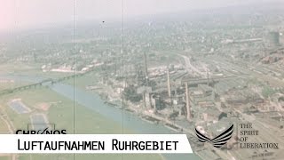 Flight over the Ruhr area from Herne to Duisburg 1945  Aerial Footage SFP 186 [upl. by Atiuqrahc]