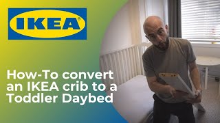 How To convert an Ikea Crib to a Bed  2 Easy Steps [upl. by Kinsler]