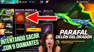 Intentando sacar la nueva ARMA EVOLUTIVA PARAFAL CICLÓN DE DRAGÓN con 9 diamantes en free fire 😃 [upl. by Yhcir414]