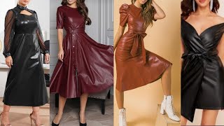 Latest Leather Outfits For Women  Check Out Our New Dress Designs [upl. by Ialocin]