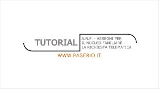 Tutorial  Assegni per il Nucleo Familiare ANF  Richiesta telematica [upl. by Ahseiyk815]