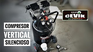 Compresor SILENCIOSO vertical cevik pro50svt [upl. by Nysila]