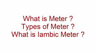 What is Meter  What is Iambic Meter and types of Meter [upl. by Yvor]