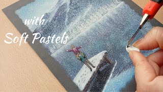 Two Hearts  Snowy Lake Painting  Soft Pastel Drawing [upl. by Whiffen]