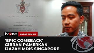 Gibran Rakabuming Raka Pamerkan Ijazah Kuliah Miliknya  Kabar Pemilu tvOne [upl. by Aicatsal]