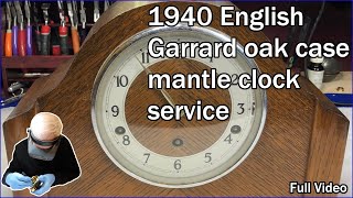 1940 Vintage Garrard oak mantle clock service  Full Video [upl. by Raimundo]