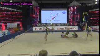 Bulgaria 3 balls  2 ribbons Final  World Cup Minsk 2014 [upl. by Ylrehs]