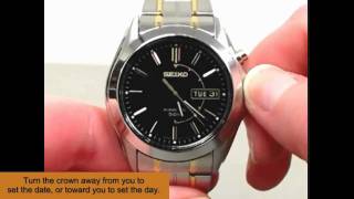 Instructions How to Set the Day and Date of a Watch [upl. by Arhaz]