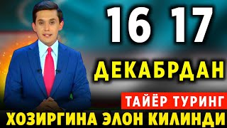 ШОШИЛИНЧ УЗБЕКИСТОНДА 1617ДЕКАБР ДАМ ОЛИШ КУНЛАРИ БОШЛАНАДИ КОР ОГОХ БУЛИНГ [upl. by Sida]