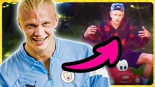 ERLING HAALAND reacts to his own RAP SONG 😂 [upl. by Hinch]