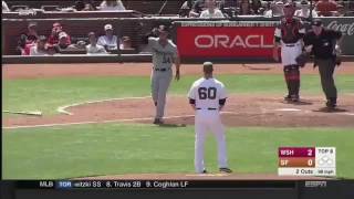 NATIONALS VS GIANTS BENCH CLEARING BRAWL  BRYCE HARPER VS HUNTER STRICKLAND [upl. by Aeniah]